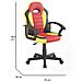 Sedia Con Ruote Miranda, Poltrona Da Gaming Ragazzo, Sedia Da Scrivania, 56x55h89/100 Cm, Rosso E Giallo - Foto miniatura 2