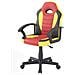Sedia Con Ruote Miranda, Poltrona Da Gaming Ragazzo, Sedia Da Scrivania, 56x55h89/100 Cm, Rosso E Giallo - Foto miniatura 5