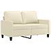 Set Di Divani 2 Pz Con Cuscini Crema In Similpelle - Foto miniatura 3