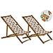 Set Di 2 Sedie A Sdraio In Legno Acacia Chiaro Fantasia Arance Anzio - Foto miniatura 5