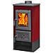 Stufa Riscaldamento A Legna Con Struttura In Acciaio E Ripiano In Ghisa 7 Kw Karusel Maxi - Red - Foto miniatura 1