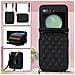 Custodia Pieghevole Con Porta Carte Per Samsung Galaxy Z Flip 4 - Nero - Foto miniatura 7