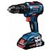 Trapano Avvitatore A Percussione Bosch Professional Gsb 18v-55 (28/55/- Nm) + 2 Batterie Da 2,0 Ah + Caricabatterie Gal 18v-40 - 06019h5305 - Foto miniatura 1