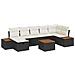 Set di 8 Pezzi di Divano da Giardino con Cuscini Nero Polirattan - Foto miniatura 1