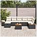 Set di 8 Pezzi di Divano da Giardino con Cuscini Nero Polirattan - Foto miniatura 3