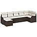 Set divani giardino 7 pezzi con cuscini Polyrattan marrone,  Divano giardino per due persone con cuscini Polyrattan marrone - Foto miniatura 1