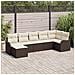 Set divani giardino 7 pezzi con cuscini Polyrattan marrone,  Divano giardino per due persone con cuscini Polyrattan marrone - Foto miniatura 2