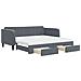 Divano Letto Estraibile Cassetti Grigio Scuro 100x200cm Velluto - Foto miniatura 1