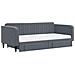 Divano Letto Estraibile Cassetti Grigio Scuro 100x200cm Velluto - Foto miniatura 3
