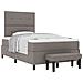 Letto a molle con materasso e panca taupe 120x190 cm Tessuto - Foto miniatura 1