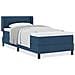 Letto con Box Spring e Materasso Blu 90x190 cm in Tessuto, Testiera Trapuntata Blu 90 cm in Tessuto - Foto miniatura 4
