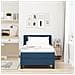 Letto con Box Spring e Materasso Blu 90x190 cm in Tessuto, Testiera Trapuntata Blu 90 cm in Tessuto - Foto miniatura 5