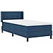 Letto con Box Spring e Materasso Blu 90x190 cm in Tessuto, Testiera Trapuntata Blu 90 cm in Tessuto - Foto miniatura 7