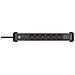 1391030610 prolunghe e multiple 3 m 6 presa (e) AC Interno Nero, Argento - Foto miniatura 1