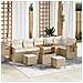 Set Divano da Giardino con cuscino 9 pcs Beige Poly Rattan - Foto miniatura 2