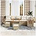 Set Divano da Giardino con cuscino 9 pcs Beige Poly Rattan - Foto miniatura 3