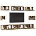 Set di mobili TV 8 pcs rovere artigianale Legno multistrato - Foto miniatura 3