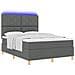 Letto a molle con materasso Grigio scuro 160 x 200 cm Tessuto - Foto miniatura 3