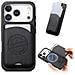 Custodia A Portafoglio Magnetica In Pelle Pu Nera Compatibile Con Iphone 17 Pro - Foto miniatura 4