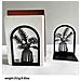 Coppia Di Reggilibri Da Scrivania In Metallo A Forma Di L - Separatori Decorativi Per Libri - Foto miniatura 5