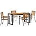 Set da Pranzo per Giardino 5 pcs Grigio e Marrone polyrattan - Foto miniatura 1