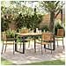 Set da Pranzo per Giardino 5 pcs Grigio e Marrone polyrattan - Foto miniatura 2