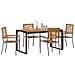 Set da Pranzo per Giardino 5 pcs Grigio e Marrone polyrattan - Foto miniatura 3