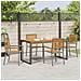 Set da Pranzo per Giardino 5 pcs Grigio e Marrone polyrattan - Foto miniatura 4