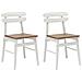 Sedia da pranzo 2 pcs Bianco e Naturale Legno di gomma solido - Foto miniatura 1