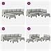 Set di mobili per il soggiorno 6 pcs Grigio chiaro Tessuto - Foto miniatura 9