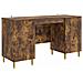 Scrivania Rovere Fumo 142,5 x 50 x 75 cm Legno ingegnerizzato - Foto miniatura 1