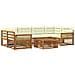 Set di divani da esterno con cuscino 7 pcs Naturale e Crema - Foto miniatura 1