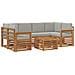 Set di divani da esterno 7 pcs Grigio Naturale e Chiaro - Foto miniatura 1