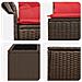 Set di divani 8 pz Marrone e Rosso Rattan sintetico e Acciaio - Foto miniatura 8