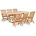 Set da Pranzo per Esterni 7 pz 150-200x100x75 cm Teak Massello - Foto miniatura 1