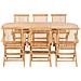 Set da Pranzo per Esterni 7 pz 150-200x100x75 cm Teak Massello - Foto miniatura 3