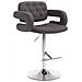 Sgabello Design Dublin In Tessuto - Sgabello Bar Girevole E Regolabile In Altezza 65-85 CM - Sgabello Alto Con Schienale E Braccioli Grigio Scuro - Foto miniatura 1