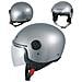 Casco Jet Moto Scooter Visera Antigraffio Argento Backline Ece 22-05 Xs - Foto miniatura 1