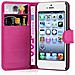 Cadorabo Custodia Compatibile Con Apple Iphone 5 / Iphone 5s / Iphone Se In Rosa Vivo - Coperchio Protettiva Con Chiusura Magnetica, Funzione Stand E Tasca Per Le Carte - Foto miniatura 3