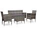 Set Divani Da Giardino 4 Pz Con Cuscini In Polyrattan Grigio - Foto miniatura 1