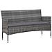 Set Divani Da Giardino 4 Pz Con Cuscini In Polyrattan Grigio - Foto miniatura 8