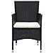Sedie da Pranzo per Giardino 4 pz in Polyrattan Nero - Foto miniatura 3