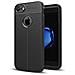 Custodia Compatibile Con Apple Iphone 7 / 7s / 8 / Se 2020 In Nero Profondo - Coperchio Protettivo In Silicone Tpu Con Applicazione Di Finta Pelle Nobile - Foto miniatura 1