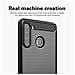Custodia Compatibile Con Samsung Galaxy A21 Eu In Brushed Nero - Coperchio Protettivo In Silicone Tpu Flessibile In Look Acciaio Inossidabile-fibra Di Carbonio - Foto miniatura 3