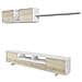 Parete Attrezzata Hartford, Mobile Da Soggiorno Porta Tv, Composizione Set Salotto, Set Salotto Con Pensile, 260x41h46 Cm, Bianco Lucido E Rovere - Foto miniatura 2