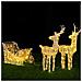 Slitta e Renne Natalizie 3D Luminose 240 LED Bianco Caldo per Esterno a batterie - Foto miniatura 2