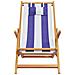 Sedie da Spiaggia Pieghevoli 2 pz Blu e Bianco Tessuto e Legno - Foto miniatura 6