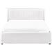 Letto Contenitore Bouclé Montlaur 140 X 200 Cm Bianco - Foto miniatura 6