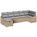 Set di divani da giardino con cuscini beige in polyrattan - Foto miniatura 1