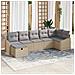 Set di divani da giardino con cuscini beige in polyrattan - Foto miniatura 2